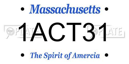 1ACT31 Massachusetts License Plate