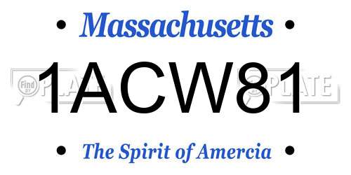 1ACW81 Massachusetts License Plate