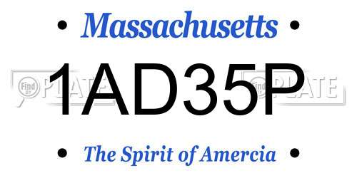 1AD35P Massachusetts License Plate