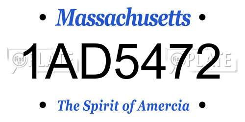 1AD5472 Massachusetts License Plate