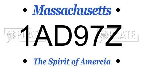 1AD97Z Massachusetts License Plate