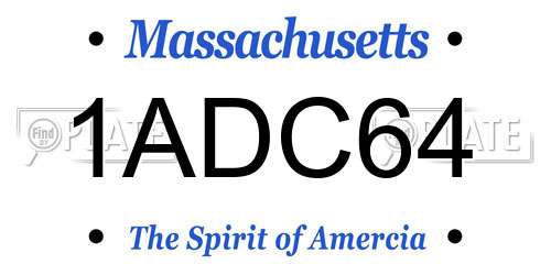 1ADC64 Massachusetts License Plate