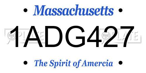 1ADG427 Massachusetts License Plate