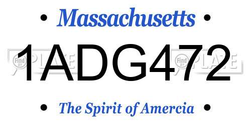 1ADG472 Massachusetts License Plate