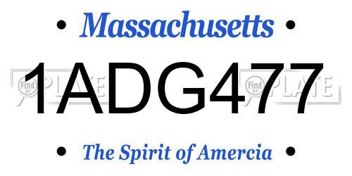 1ADG477 Massachusetts License Plate