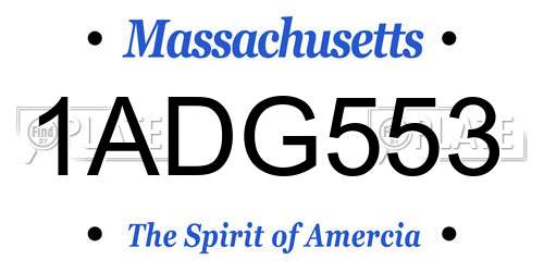1ADG553 Massachusetts License Plate