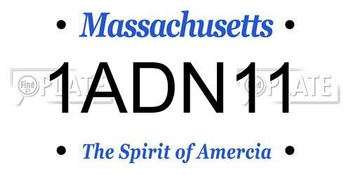 1ADN11 Massachusetts License Plate