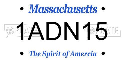 1ADN15 Massachusetts License Plate