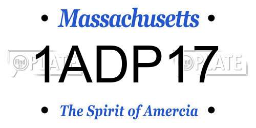 1ADP17 Massachusetts License Plate