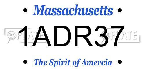 1ADR37 Massachusetts License Plate