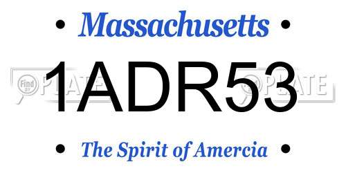 1ADR53 Massachusetts License Plate