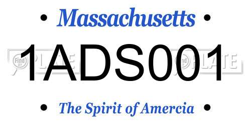 1ADS001 Massachusetts License Plate