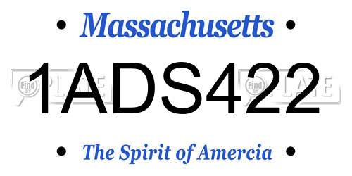 1ADS422 Massachusetts License Plate