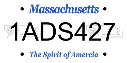 1ADS427 Massachusetts License Plate
