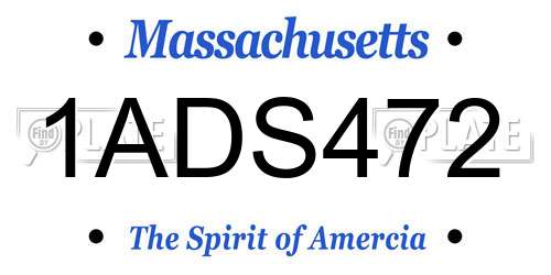 1ADS472 Massachusetts License Plate