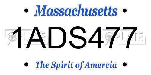 1ADS477 Massachusetts License Plate
