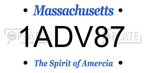 1ADV87 Massachusetts License Plate