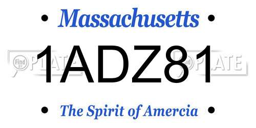 1ADZ81 Massachusetts License Plate