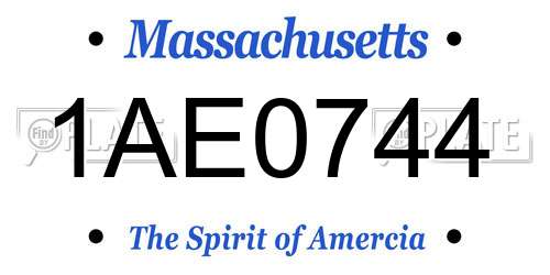 1AE0744 Massachusetts License Plate