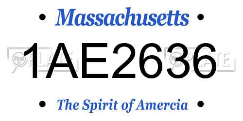 1AE2636 Massachusetts License Plate
