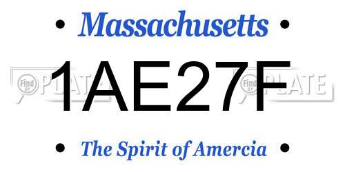 1AE27F Massachusetts License Plate
