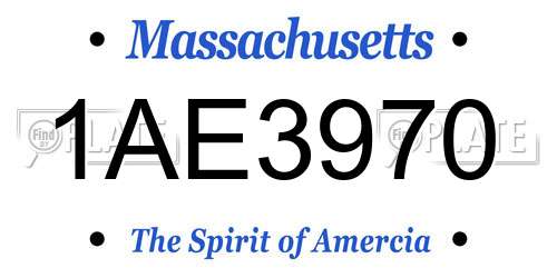 1AE3970 Massachusetts License Plate