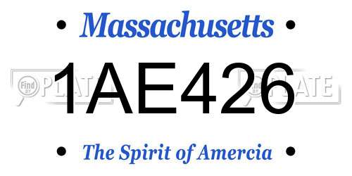 1AE426 Massachusetts License Plate
