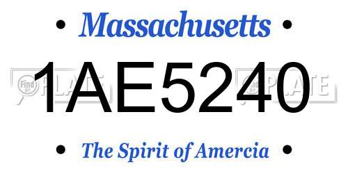 1AE5240 Massachusetts License Plate