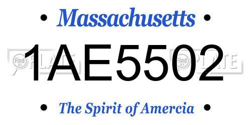 1AE5502 Massachusetts License Plate