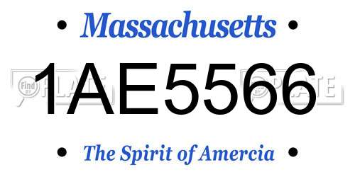 1AE5566 Massachusetts License Plate