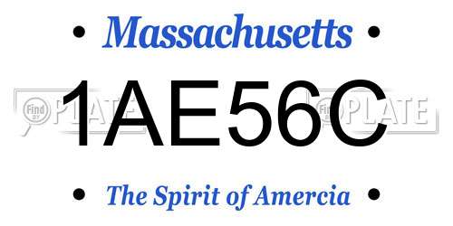 1AE56C Massachusetts License Plate
