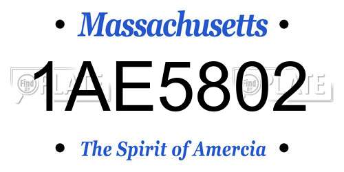 1AE5802 Massachusetts License Plate