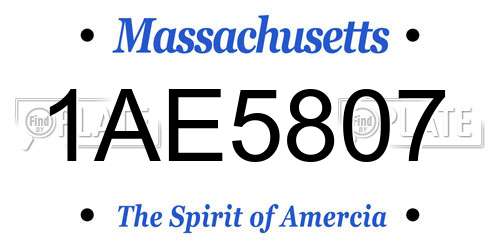 1AE5807 Massachusetts License Plate