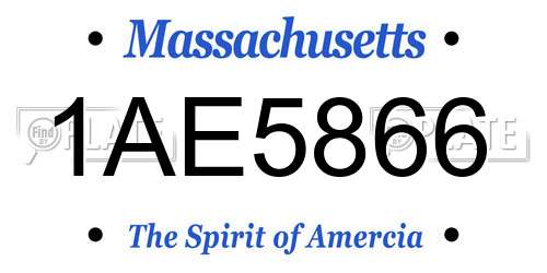 1AE5866 Massachusetts License Plate