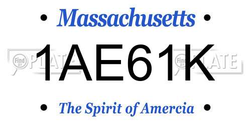1AE61K Massachusetts License Plate