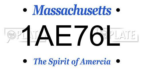 1AE76L Massachusetts License Plate
