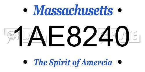 1AE8240 Massachusetts License Plate