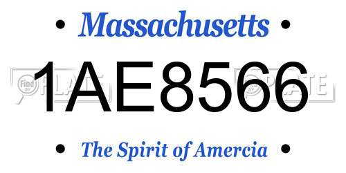 1AE8566 Massachusetts License Plate