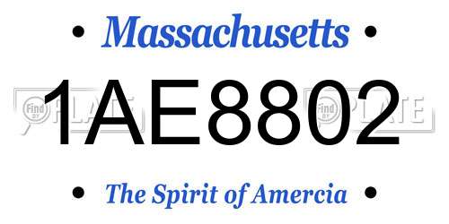 1AE8802 Massachusetts License Plate