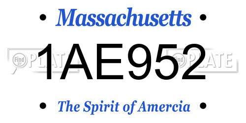1AE952 Massachusetts License Plate