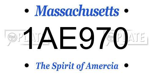 1AE970 Massachusetts License Plate