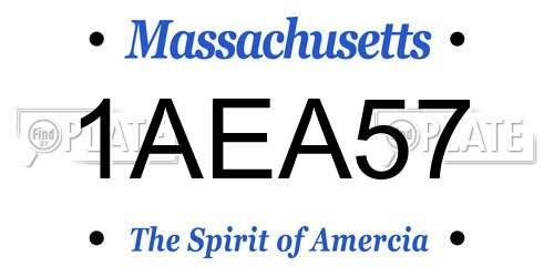 1AEA57 Massachusetts License Plate