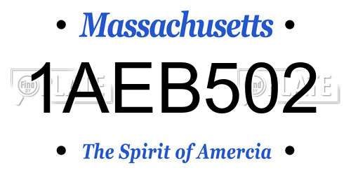 1AEB502 Massachusetts License Plate