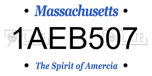 1AEB507 Massachusetts License Plate