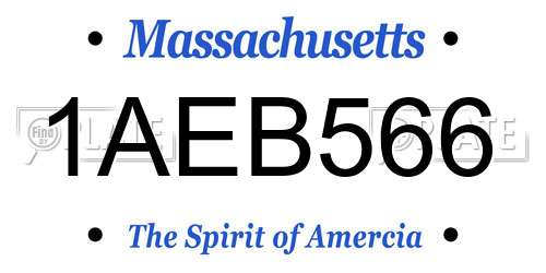 1AEB566 Massachusetts License Plate