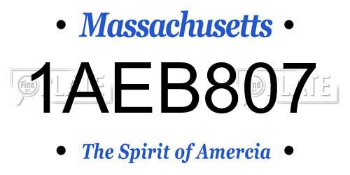 1AEB807 Massachusetts License Plate