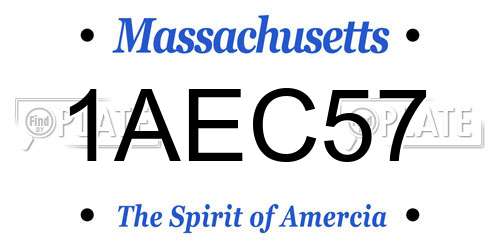 1AEC57 Massachusetts License Plate