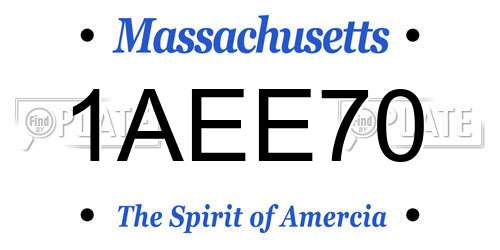 1AEE70 Massachusetts License Plate