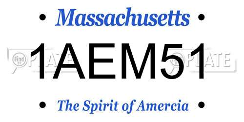 1AEM51 Massachusetts License Plate