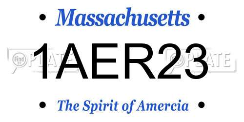 1AER23 Massachusetts License Plate